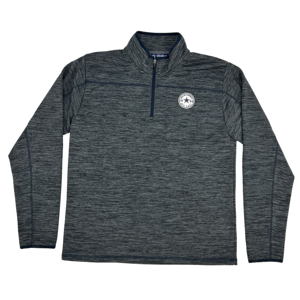 Dallas Cowboys Sweatshirt Mens L Gray Space Dye Long Sleeve 1/4 Zip Pullover NFL
